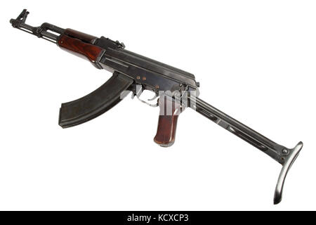 First model AK 47 from 1954 assault rifle isolated on white Stock Photo