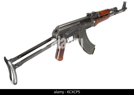 First model AK 47 from 1954 assault rifle isolated on white Stock Photo