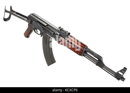 First model AK 47 from 1954 assault rifle isolated on white Stock Photo