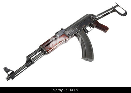First model AK 47 from 1954 assault rifle isolated on white Stock Photo