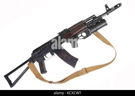 Kalashnikov AK with under-barrel grenade launcher Stock Photo
