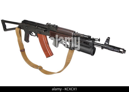 Kalashnikov AK with under-barrel grenade launcher Stock Photo