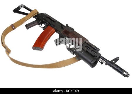 Kalashnikov AK with under-barrel grenade launcher Stock Photo