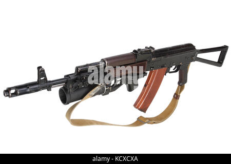 Kalashnikov AK with under-barrel grenade launcher Stock Photo