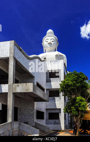 Front View of Big Buddha at sunny morning (Phra Puttamingmongkol Akenakkiri Buddha Statue) in Chalong, Phuket, Thailand Stock Photo