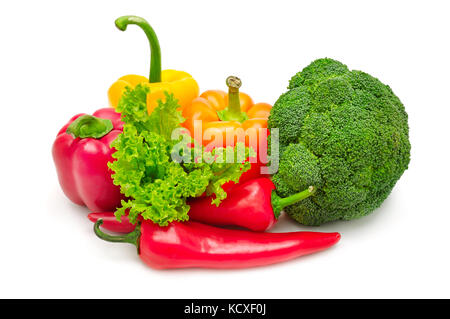 collection fresh vegetables isolated on white Stock Photo