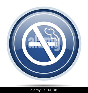 No smoking blue round web icon. Circle isolated internet button for webdesign and smartphone applications. Stock Photo