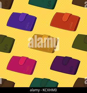 Wallets, Seamless Background Stock Vector