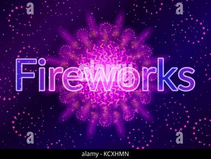 Firework Lilac on Black Stock Vector