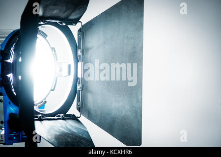 Professional movie film tungsten fresnel light Stock Photo