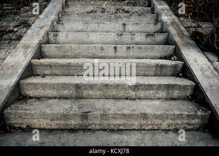 Old stone concrete stairs stairway Stock Photo