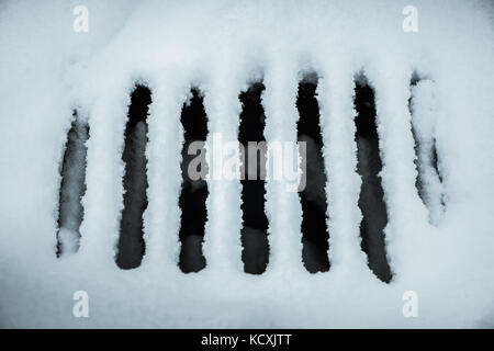 Gully in winter covered with snow Stock Photo