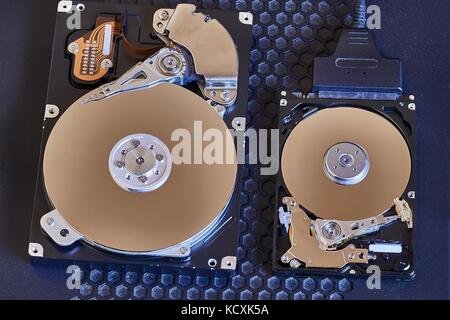 Open Hard Disks Stock Photo