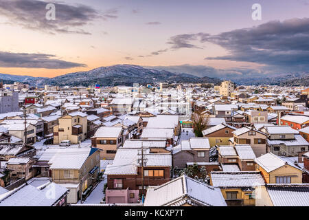 Wajima, Ishikawa, Japan town skyline in winter.