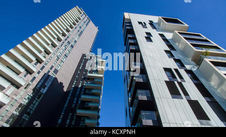 Solaria tower, Milan, Porta Nuova skyscraper residences, Italy. Milan. Italy's tallest residential building. View from the Alvar Aalto square Stock Photo