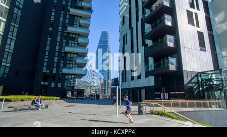 Diamond Tower and Tower Solaria. Milan. Italy. Highest residential building in Italy. View from Alvar Aalto's raised square Stock Photo