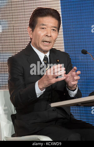 Sunday. 19th June, 2016. Party for Japanese Kokoro leader Kyoko Nakayama  attends a political debate by nine party leaders for the upcoming July 10  upper house election in Tokyo on Sunday, June