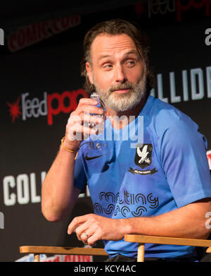 New York, United States. 07th Oct, 2017.  Andrew Lincoln attends The Walking Dead panel at The Theater at Madison Square Garden during Comic Con 2017 Credit: lev radin/Alamy Live News Stock Photo