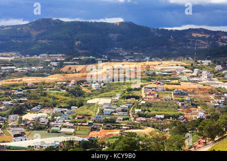 Dalat city, view from Robin hill, Dalat, Lam Dong, Vietnam. Da Lat is one of the beautiful and the famous city in Viet Nam Stock Photo