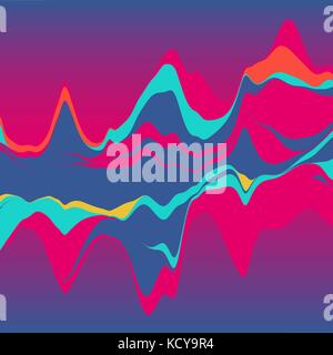 Big data visualization. Streamgraph. Futuristic infographic. Information aesthetic design.. Stock Vector