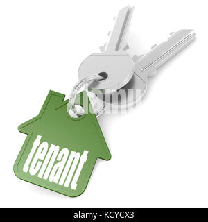 Keychain with tenant word image with hi-res rendered artwork that could be used for any graphic design. Stock Photo
