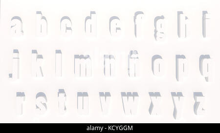 3d rendering letters in white color Stock Photo