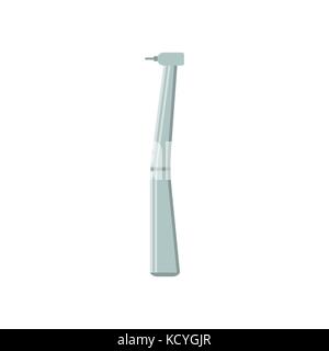 Vector illustration of a dentistry drill on white background. Dentistry topic. Stock Vector