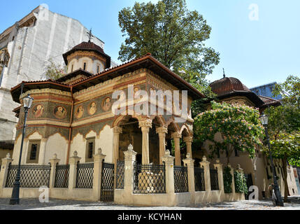 Stavropoleos Monastery in Lipscani, Old town of Bucharest, Romania Stock Photo