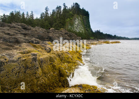 Tow Hill and Agate Beach,  Haida Gwaii, formerly known as Queen Charlotte Islands, British Columbia, Canada Stock Photo