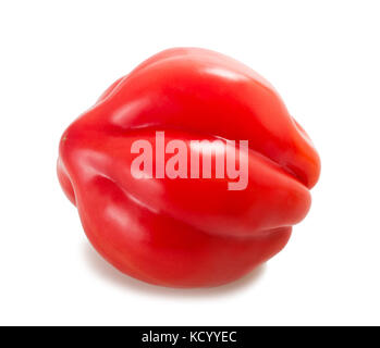 Red tomatoes isolated on whitye Stock Photo