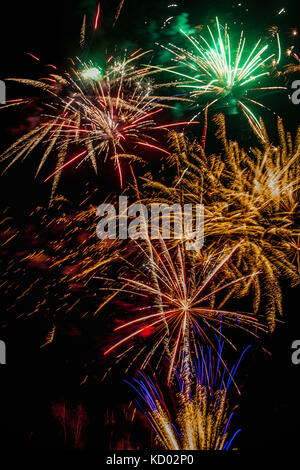Fireworks display - composite image. Stock Photo