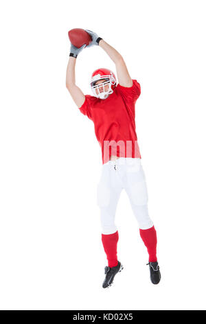 Man playing american football isolated on white Stock Photo - Alamy