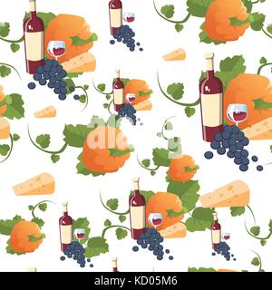 Autumn Seamless Pattern Happy Thanksgiving Day Concept Traditional Harvest Holiday Ornament Stock Vector