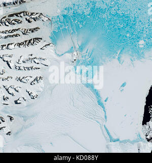 satellite image of the northern part of Larsen Ice Shelf, Antarctica Stock Photo