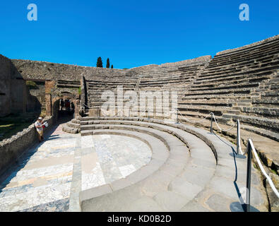 Small theatre stands, Odeion, excavations of Pompeii, Naples, Campania, Italy Stock Photo