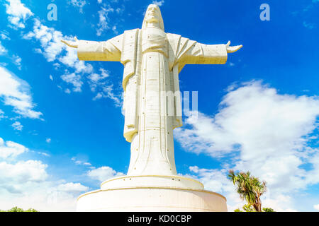 View on world largest Jesus Christ statue in Cochabamba Stock Photo