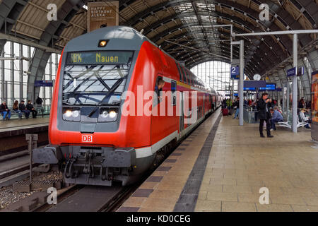 S-bahn train at Alexanderplatz station in Berlin, Germany