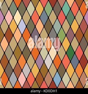 Harlequin's golden autumnal seamless pattern (G.Klimt's poly-color vitrage palette). Stock Vector