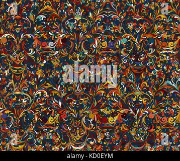 Seamless background of bright color in the style of Damascus. Vintage pastel ornament. Use for wallpaper, printing on the packaging paper, textiles. Stock Vector