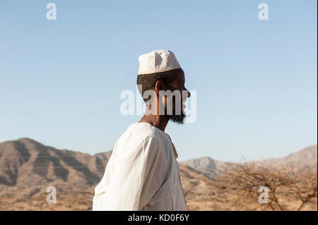 Portrait of an Erytrean man in a village. fébruary 2013. Portrait d'un Erytréen dans son village, février 2013. Stock Photo