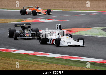 MAGNY-COURS, FRANCE, June 30, 2017 : Race of old F1. The First French Historic Grand Prix takes place in Magny-Cours with a lot of ancient sports and  Stock Photo