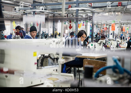 Seamstresses working in factory, Cape Town, South Africa Stock Photo