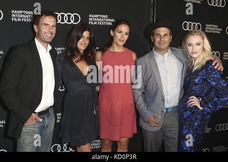 East Hampton, New York. 6th Oct, 2017. Emmett Malloy, Robbie Brenner, Jennifer Garner, Brendan Malloy and Maika Monroe attend 'The Tribes of Palos Verdes' screening during the 25th Hamptons International Film Festival on October 6, 2017 in East Hampton, New York. | usage worldwide Credit: dpa/Alamy Live News Stock Photo