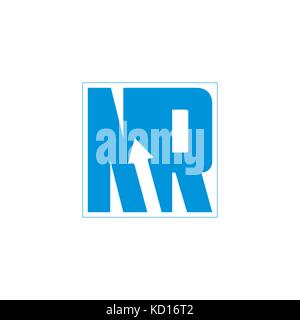 letters nr arrow logo vector Stock Vector