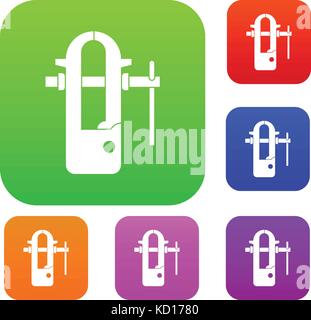 Blacksmiths vice set color collection Stock Vector