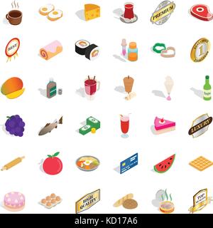 Premium icons set, isometric style Stock Vector