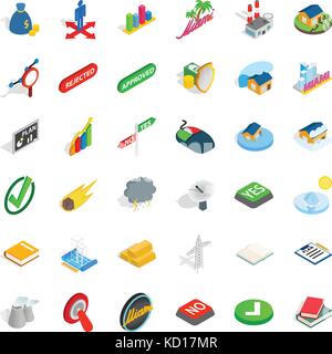 Big building icons set, isometric style Stock Vector