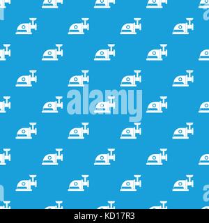 Electric grinder pattern seamless blue Stock Vector