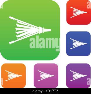 Fire bellows set color collection Stock Vector