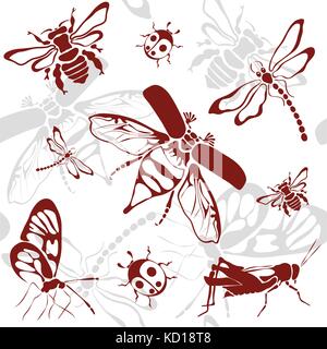 Butterfly Icon Sign. Seamless Pattern On A Gray Background. Vector 